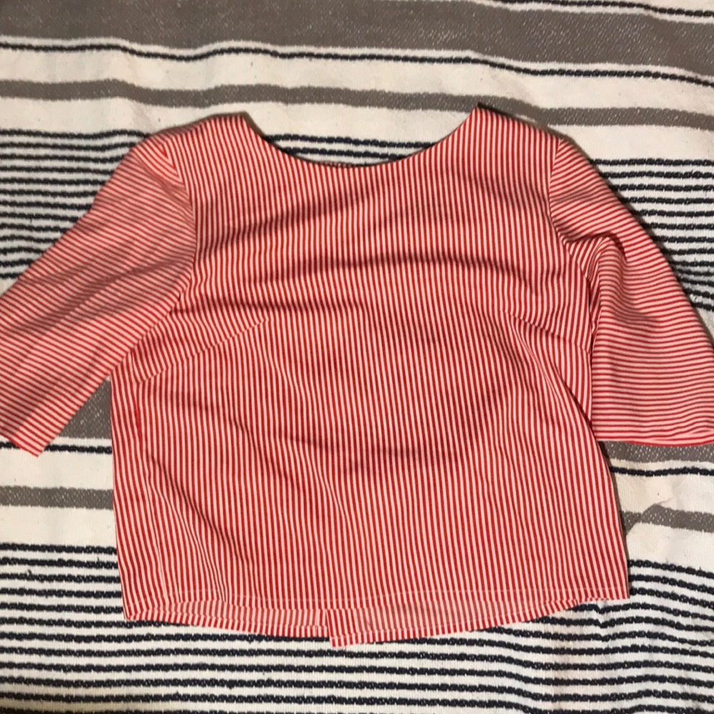 Vintage Daisy Brand Red Striped Crop Top